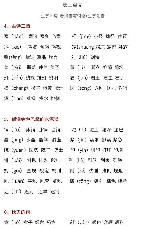 二年级常用aabb四字词语大全集