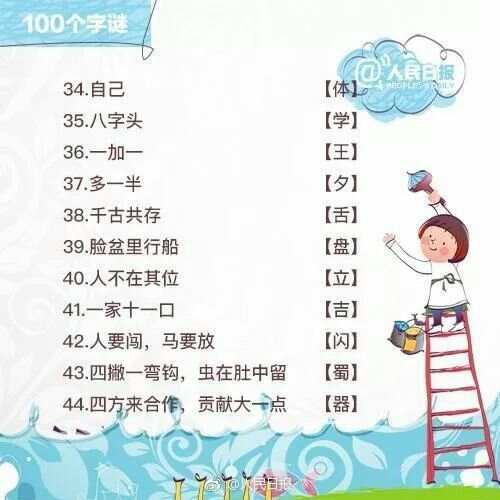 100个经典谜语及解答集锦