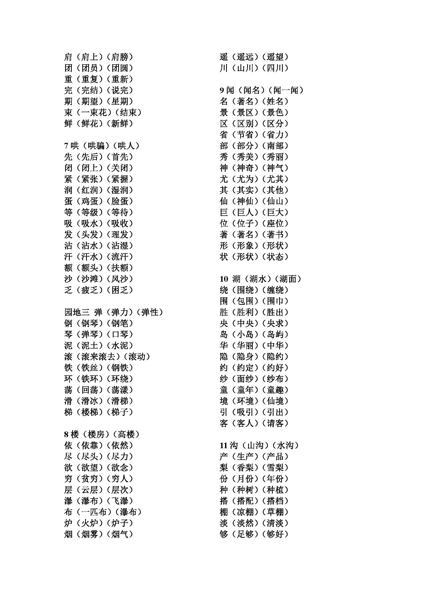 二年级上册魅力世界，哇组词之旅