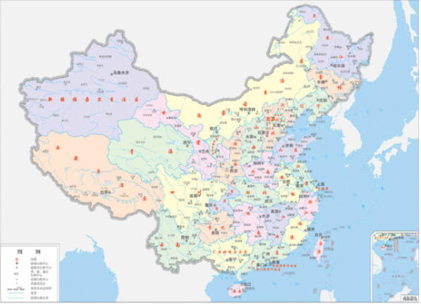 中国高清全景地图，自由缩放，细致展现